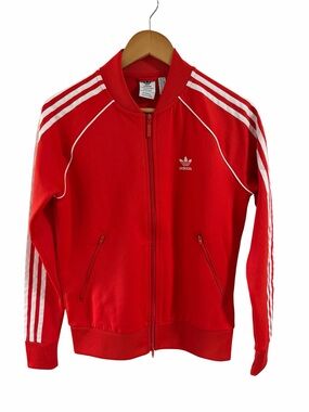 adidas classic track jacket and pant set red
